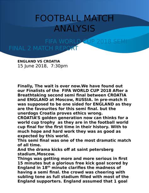 Match Report .